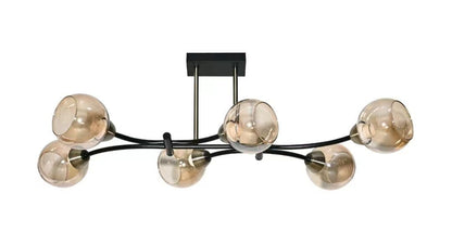 Lustra Aurie Eleganta 6 Globuri Fumurii E27 x 6 maxim 60w/bec