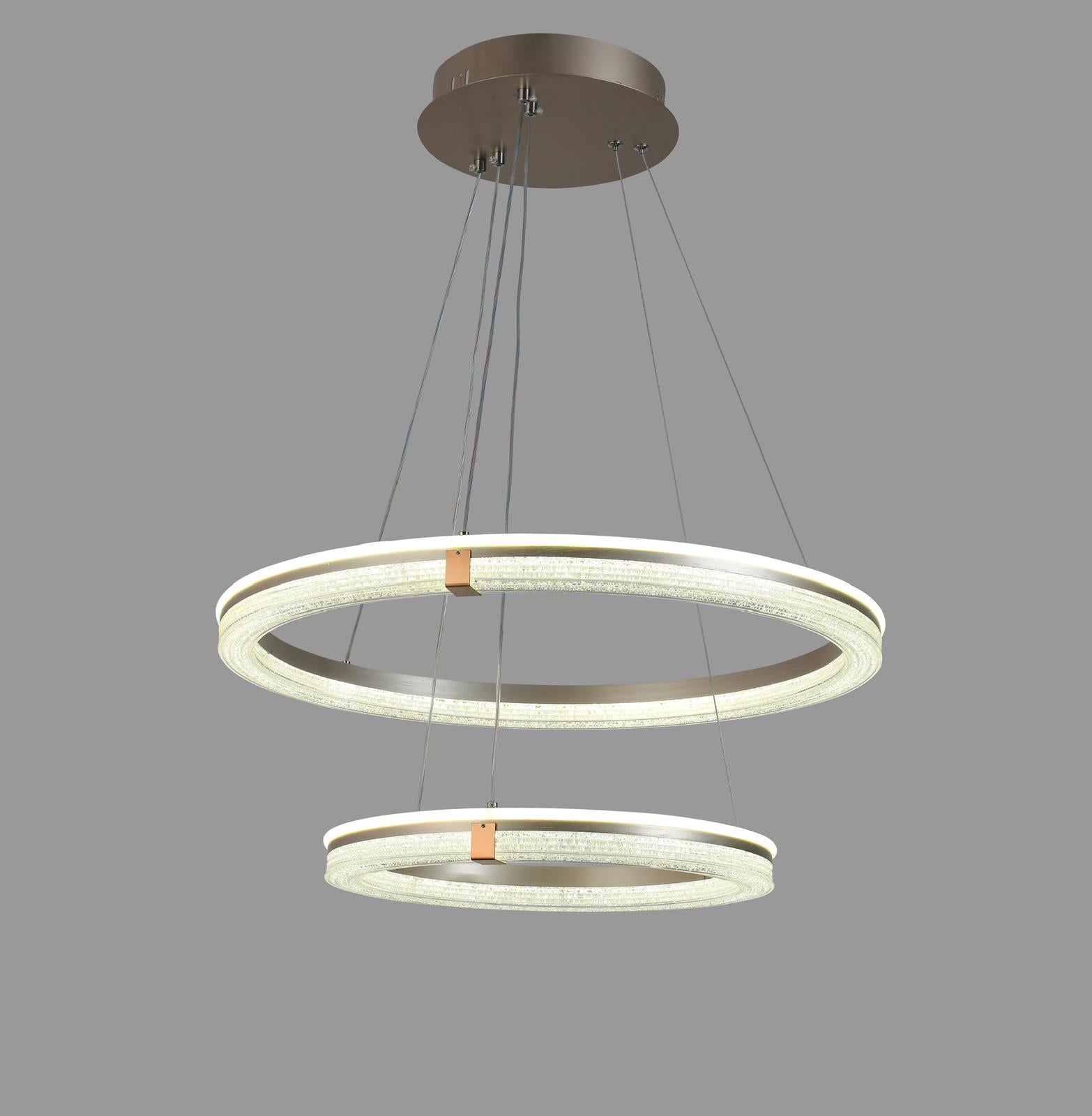 Lustra Suspendata LED Thaddeus D60CM+40CM, Telecomanda, Dimabil