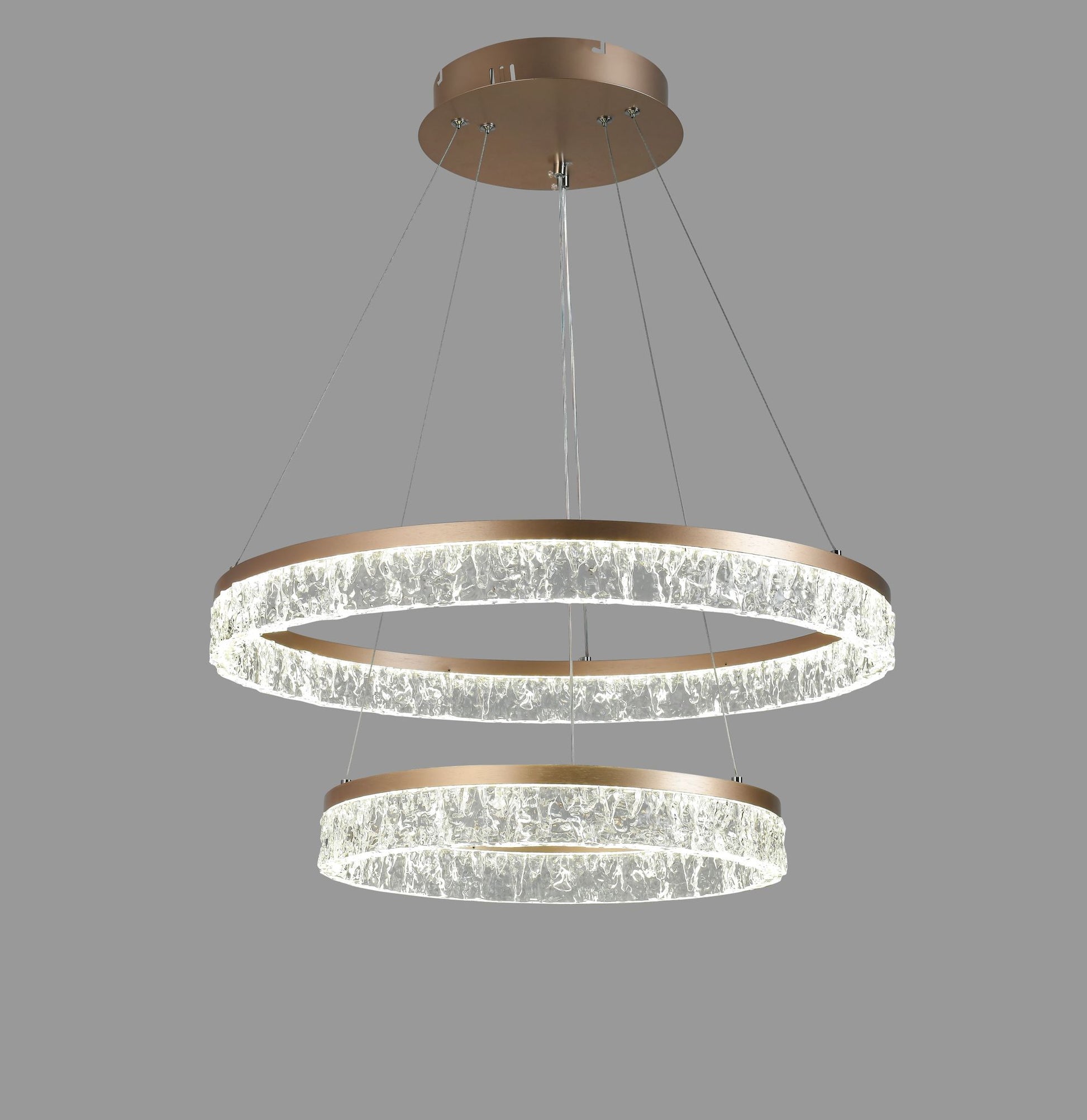 Lustra Suspendata LED Theron 40+60CM, Telecomanda, Dimabil