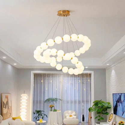 Lustra Aurie Circles Holiday 73w×2w D700 30 Globuri Albe