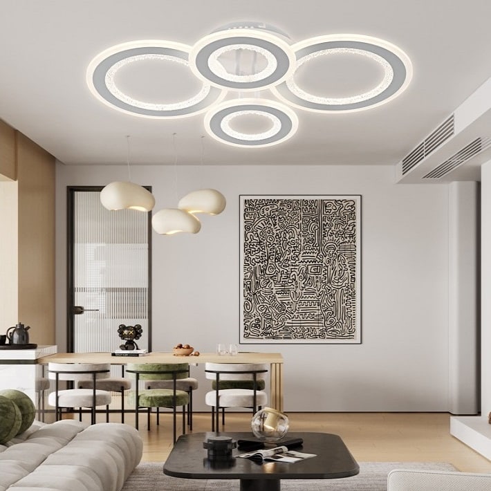 Lustra LED Bella 4 Cercuri Telecomanda 2.4G