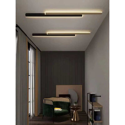Aplica Led Perete Negru cu Auriu 80cm 3 Functii Lumina Rece, calda, neutra