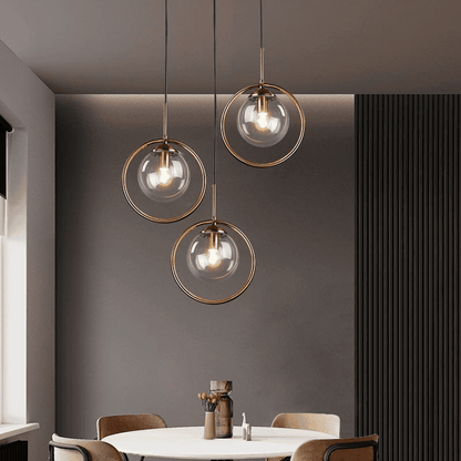 Lustra Pe Cablu E27 cu Glob Transparent Fumuriu