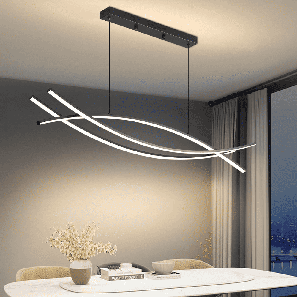 Lustra LED Abigail Black Echivalent 400W Telecomanda 2.4G