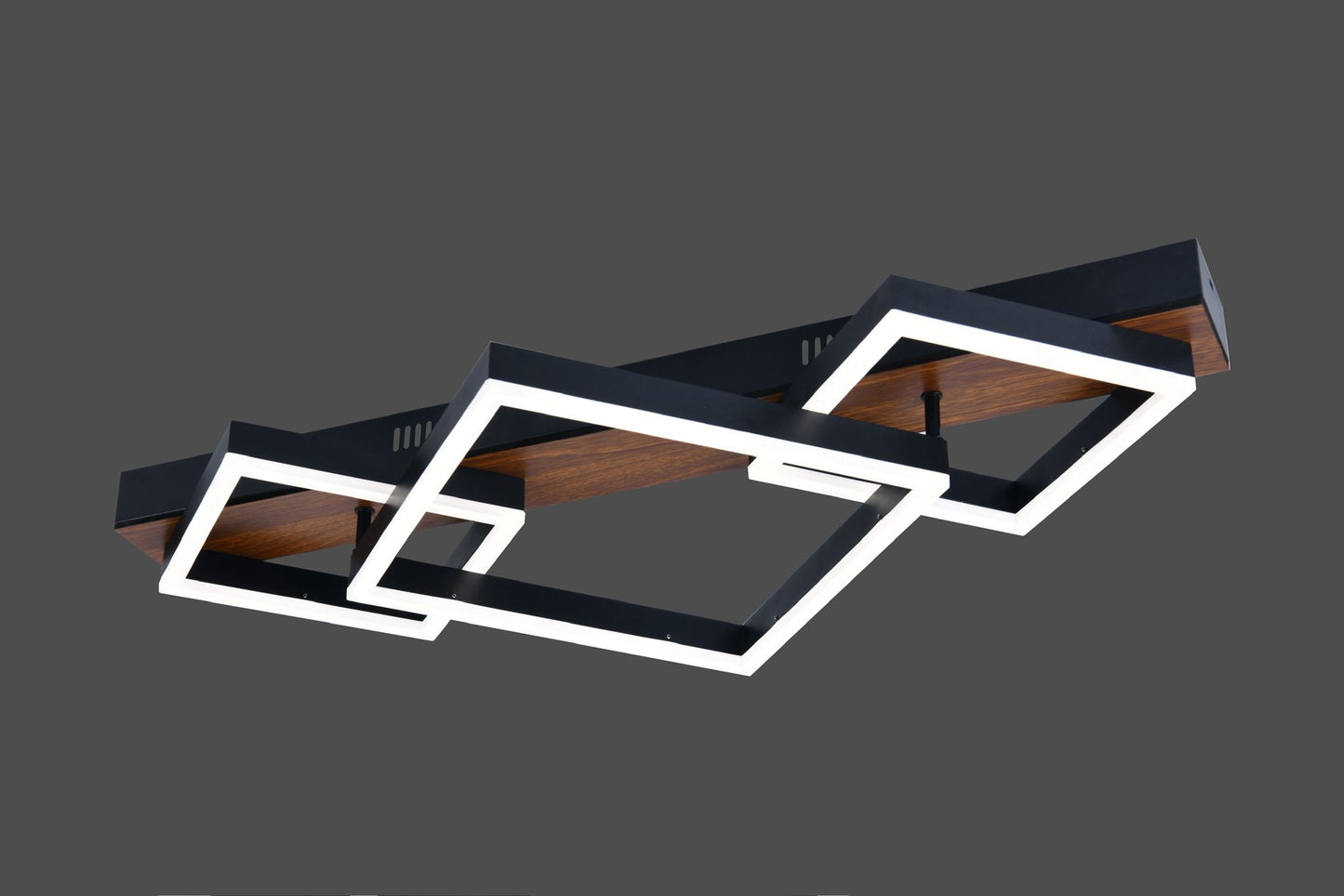 Lustra Led Neagra Mireya L720 3 Patrate 50X2W