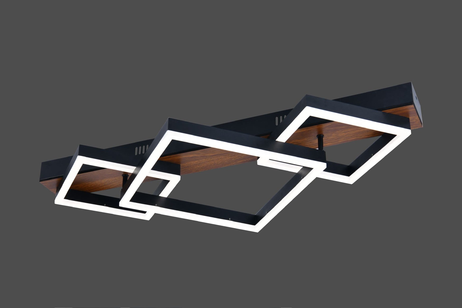 Lustra Led Neagra Mireya L720 3 Patrate 50X2W