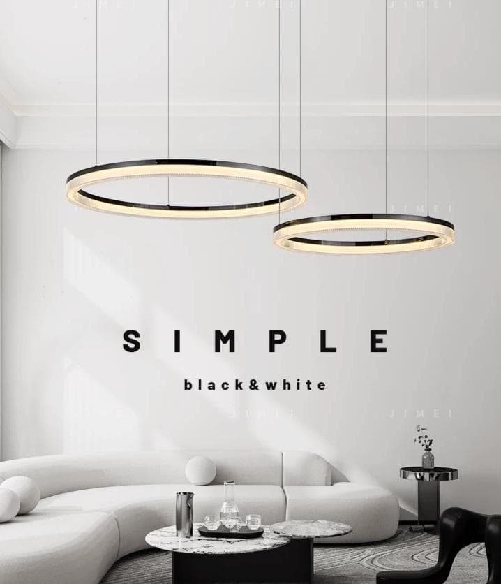 Lustra Suspendata Zalika 2 Cercuri Neagra 120W