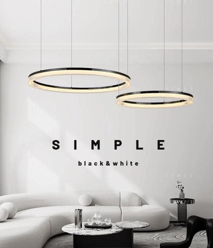 Lustra Suspendata Zalika 2 Cercuri Neagra 120W