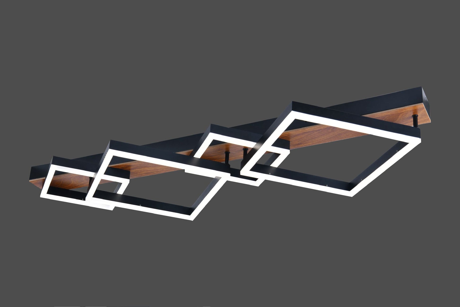 Lustra Led Neagra Tanith D1050 4 Patrate 72x2W