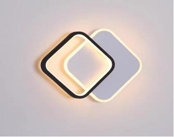 Aplica LED Perete Adalina 12W Alb cu Negru Patrat