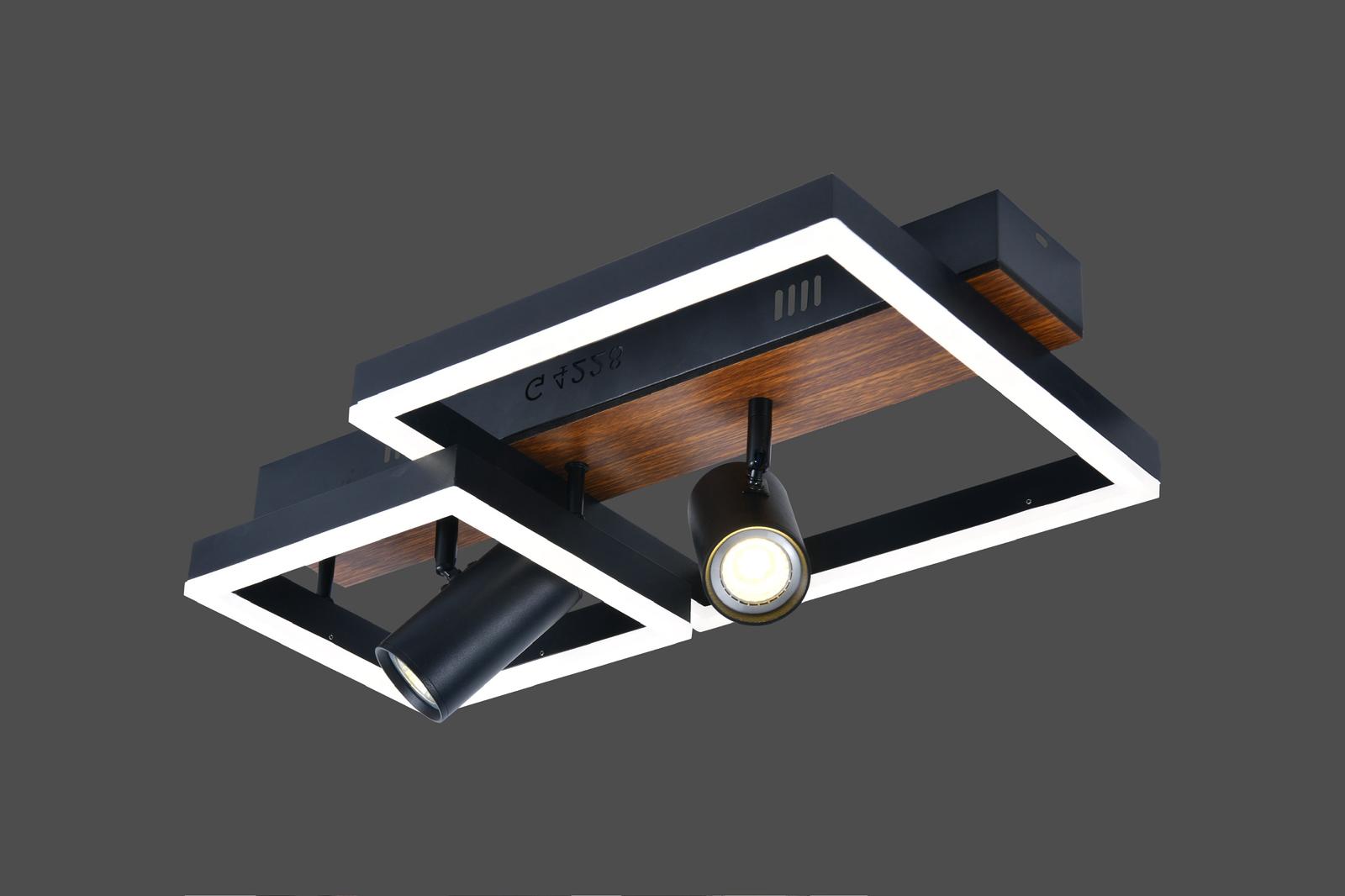 Lustra Led 2 Patrate Zahra Neagra D500 92W