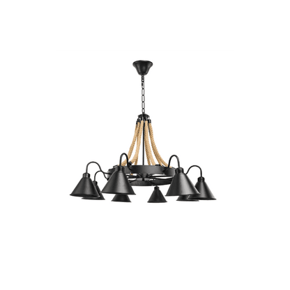 Lustra Rustica Cu Sfoara, Stil Industrial Dulie E27, Max 6 X 40W