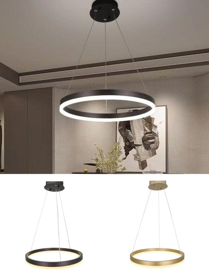 Lustra Led Suspendata Noella D400 80W Neagra