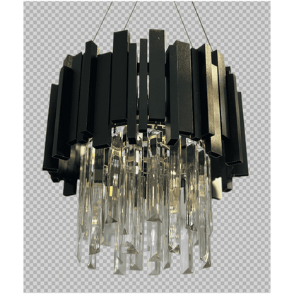 Candelabru de Cristal pe Lanț Negru D300 3xE14/40W