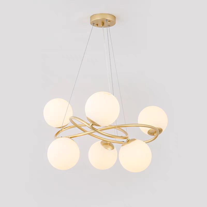 Lustra Aurie Serenys 6 Globuri Albe D680