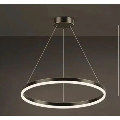 Lustra LED Daria , Cercuri, 40 cm Telecomandă, 80W Negru