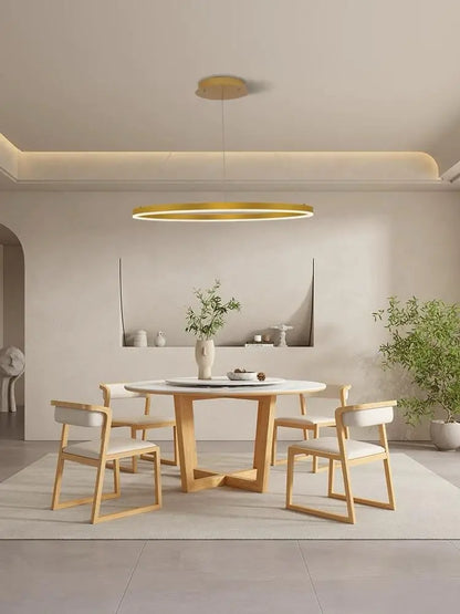 Lustra LED Cerc Egeria, Auriu, 80 cm, cu Telecomandă WiFi