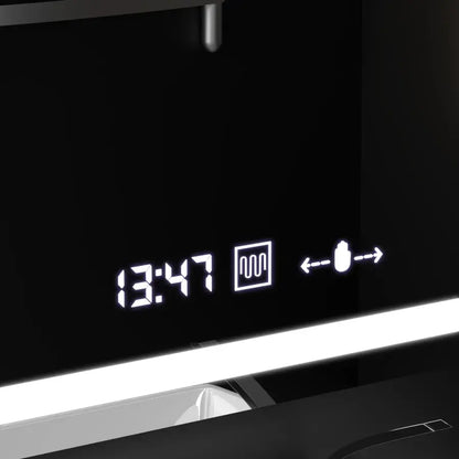 Oglinda LED Ovala, 80x50cm, Premium Altera Senzor MotionGlow Marcello, Sistem Dezaburire, Ceas &amp; Termometru, Dimabila