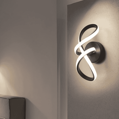 Aplica Led Neagra de Perete Spiral, 3 Functii Lumina