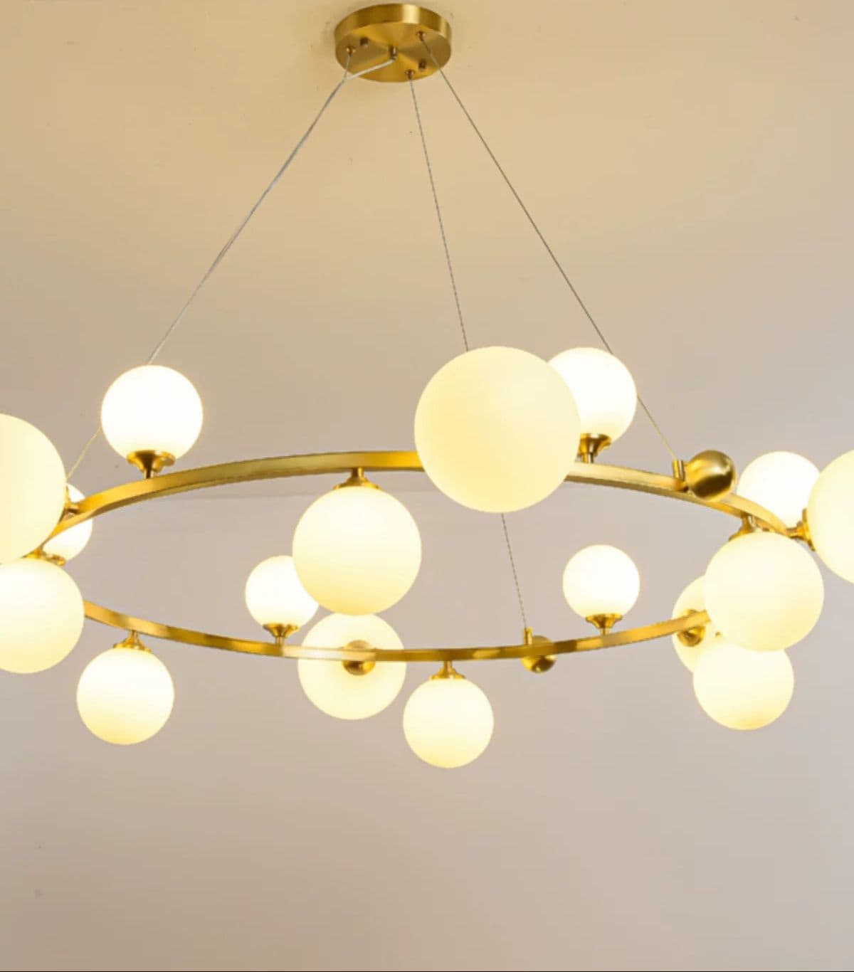 Lustra Aurie Kalia 15 Globuri Albe G9 D1000x800mm