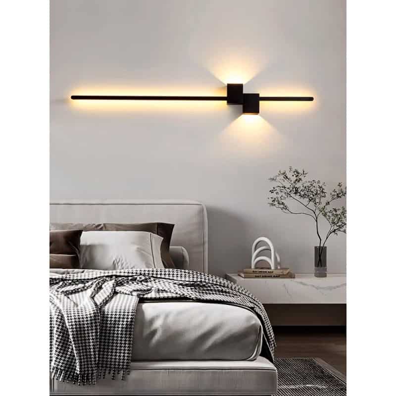 Aplica LED Moderna Neagra, 100cm, 38W ,3 Tipuri De Lumina