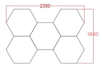 Tavan LED 5 Hexagoane Ysabel 192w 2350×1640mm