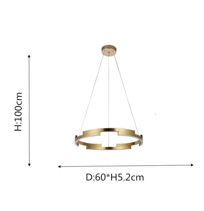 Lustra LED Altheia Gold Suspendata 120W Telecomanda