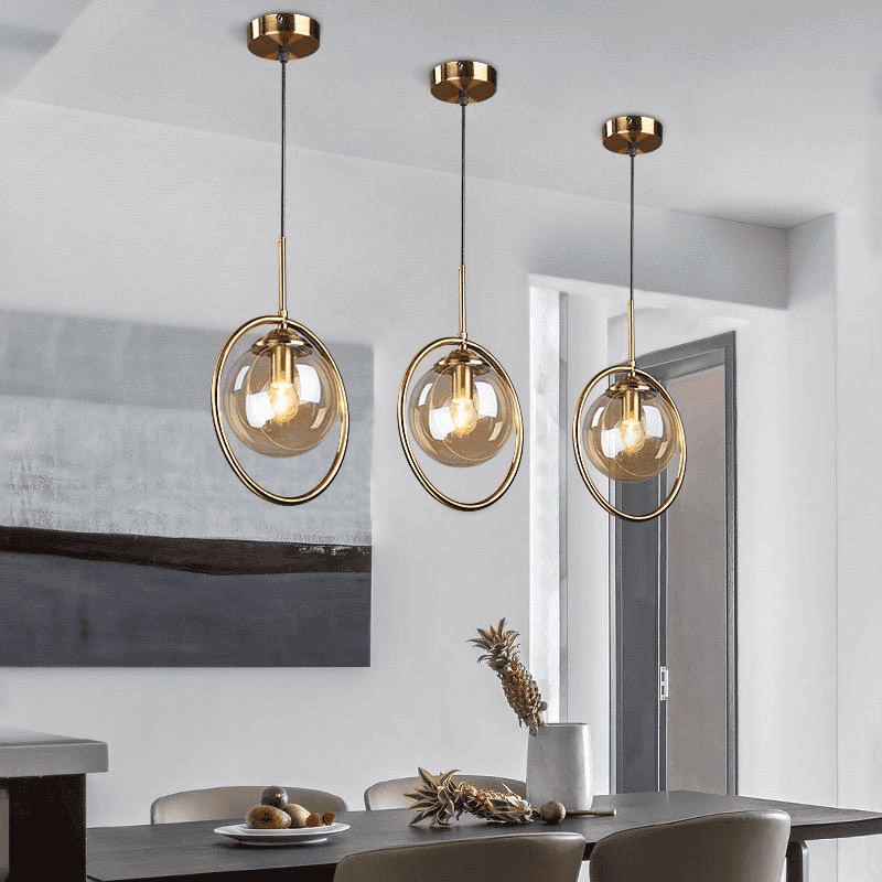 Lustra Pe Cablu E27 cu Glob Transparent Fumuriu