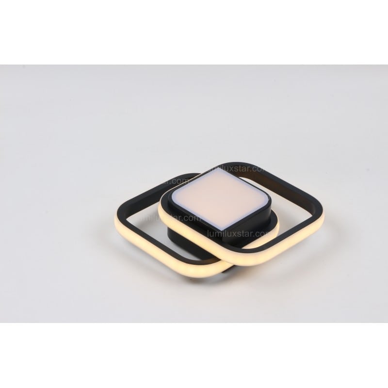 Lustra LED Daisy Black Shine Patrata 42W