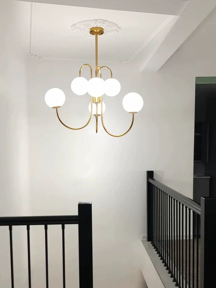 Lustra Aurie Hesperia 6 Globuri Albe D720 6XE27