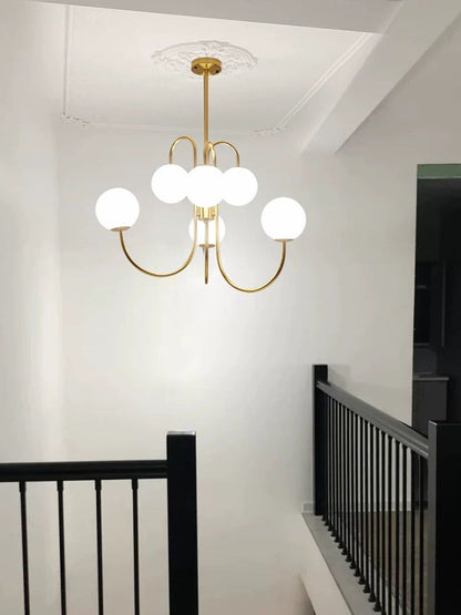 Lustra Aurie Hesperia 6 Globuri Albe D720 6XE27