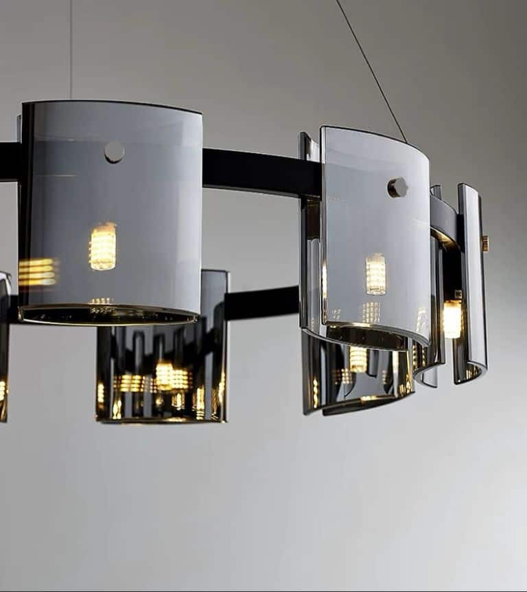 Lustra LED Moderna Gold Black 80 cm Glass G9 X 9