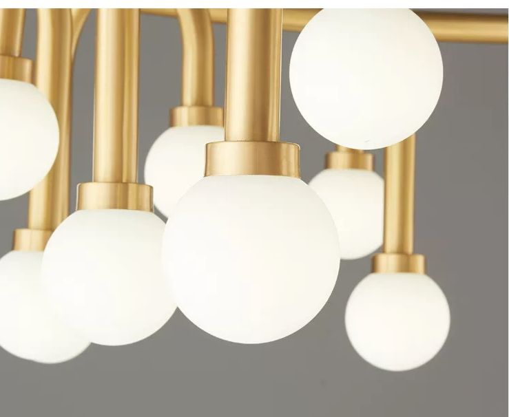 Lustra Aurie Kismet 12 Globuri Albe D660