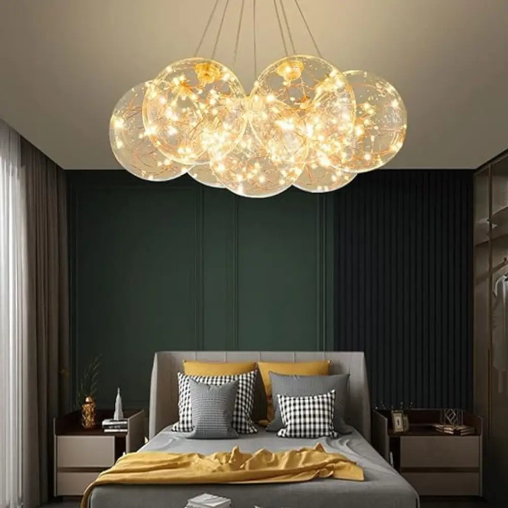 Lustra Aquila LED Eleganta, Aurie, 7 Globuri, 42W