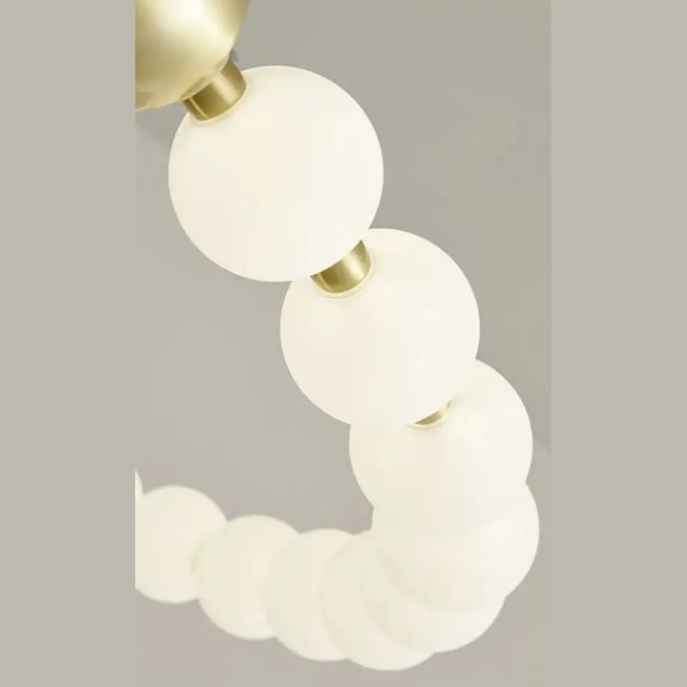 Lustră Elegantă LED Beatrice, Stil Simplist, Auriu cu Cerc Alb