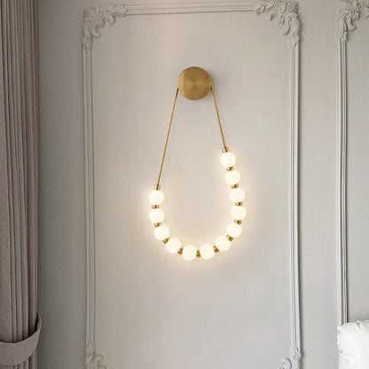 Aplica de Perete Aurie Celia, Globuri Albe, Design Sirag de Perle