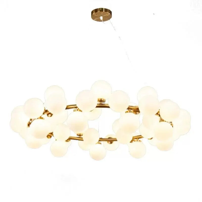 Candelabru Auriu Elegant Gemina, Modern, 45 de Globuri LED Albe