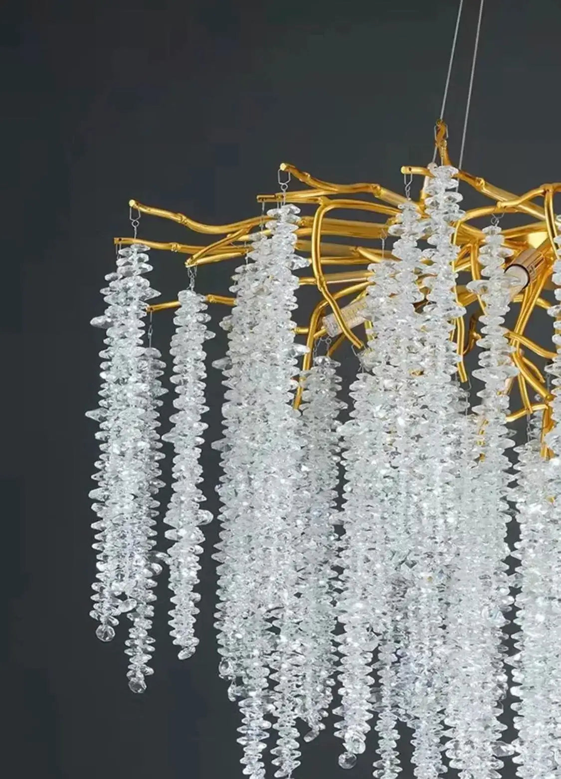 Candelabru Cristal LED Gracia, 45 cm, Auriu