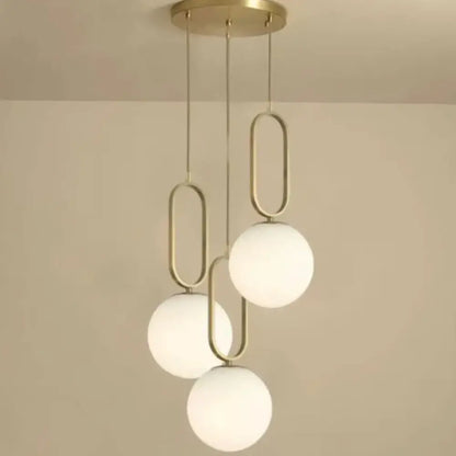 Lustra Aurie cu Globuri Albe Letitia, Stil Nordic, 40W