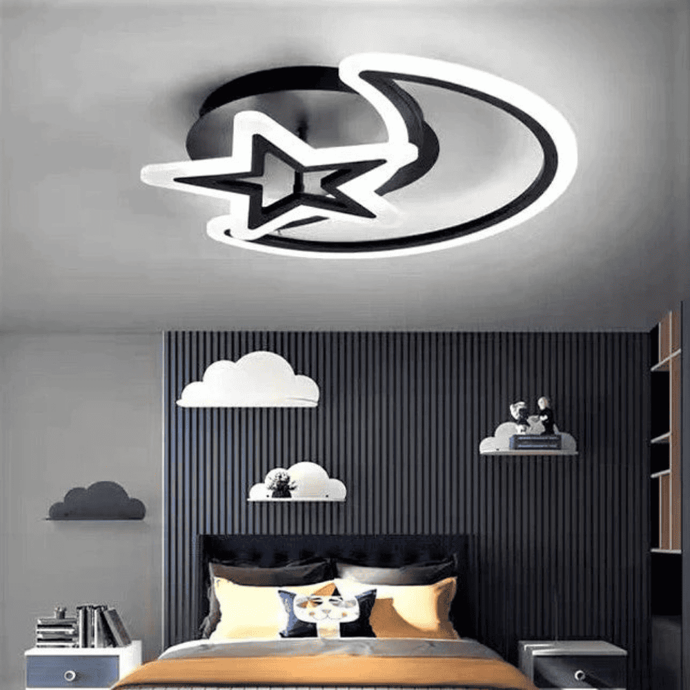 Lustra LED Evania Black Star Moon 78W