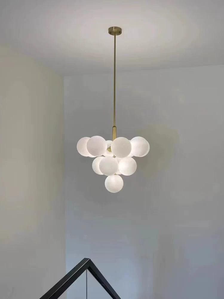 Lustra Aurie Eleganta Neoma 13 Globuri Albe G9