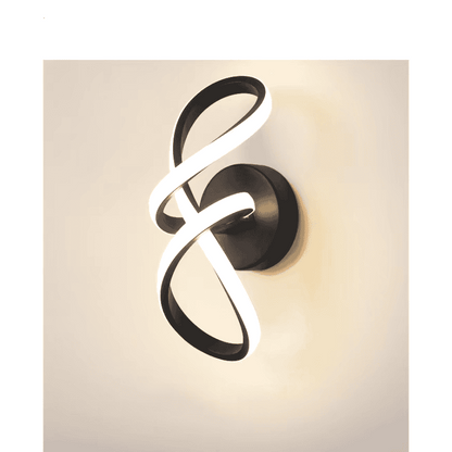 Aplica Led Neagra de Perete Spiral, 3 Functii Lumina