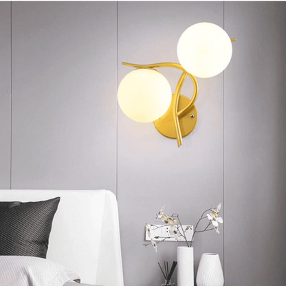 Aplica Tindra Gold E14 Max 60W x 2 Glob Mat Alb