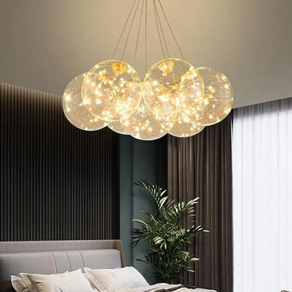 Lustra Aquila LED Eleganta, Aurie, 7 Globuri, 42W