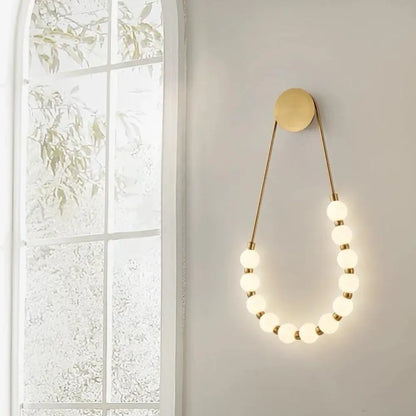 Aplica de Perete Aurie Celia, Globuri Albe, Design Sirag de Perle