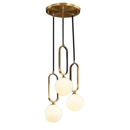 Lustra Aurie cu Globuri Albe Letitia, Stil Nordic, 40W