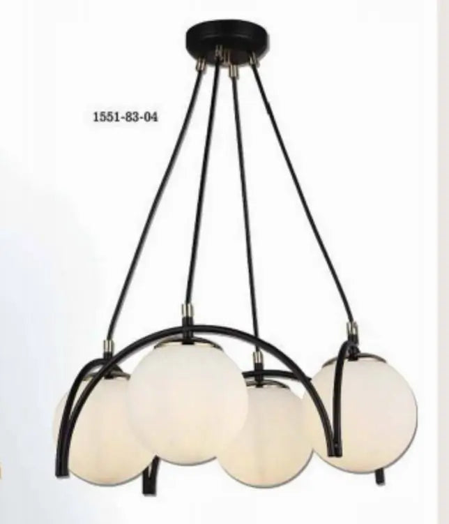 Lustra Neagră Melania, 4 Globuri Albe, 4xE27, 60W x 4