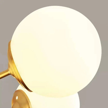 Lustra Modernă LED Aurie Lara, Stil Minimalist, Globuri Albe