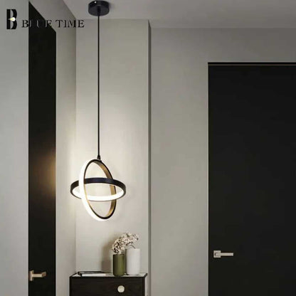 Lustra Suspendata Led Serapha Black 2 Circle 23W