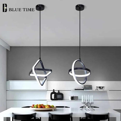 Lustra Suspendata Led Serapha Black 2 Circle 23W